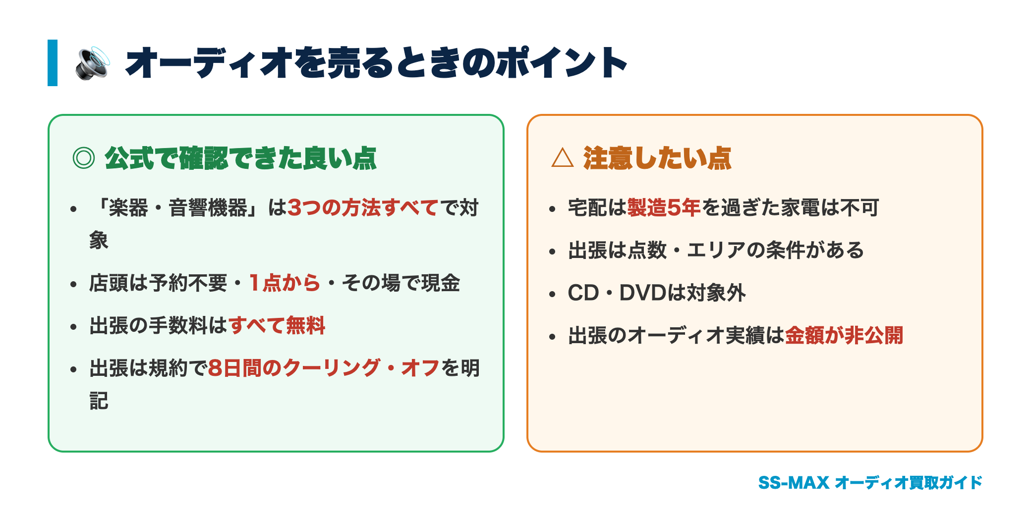 トレファクで買い取ってもらえるオーディオと注意点